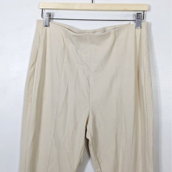 OPEN EDIT Women's Split Hem Knit Skinny Pants NWT Size Large Ivory Birch - Picture 2 of 9